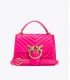 PINKO 100071 A0GK N17 LOVE ONE TOP HANDLE MINI LIGHT FUXIA -ANTIQUE GOLD