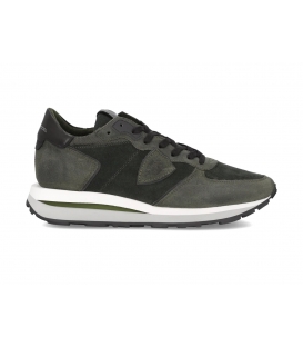 Philippe Model Uomo Sneakers Tropez Haute TKLU DF02 Verde Militare Bianco