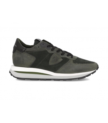 Philippe Model Uomo Sneakers Tropez Haute TKLU DF02 Verde Militare Bianco