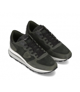 Philippe Model Uomo Sneakers Tropez Haute TKLU DF02 Verde Militare Bianco
