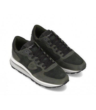 Philippe Model Uomo Sneakers Tropez Haute TKLU DF02 Verde Militare Bianco