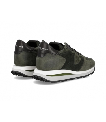 Philippe Model Uomo Sneakers Tropez Haute TKLU DF02 Verde Militare Bianco