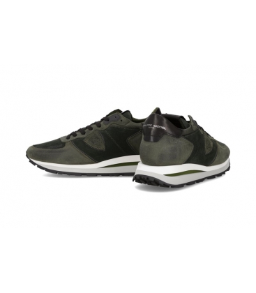 Philippe Model Uomo Sneakers Tropez Haute TKLU DF02 Verde Militare Bianco